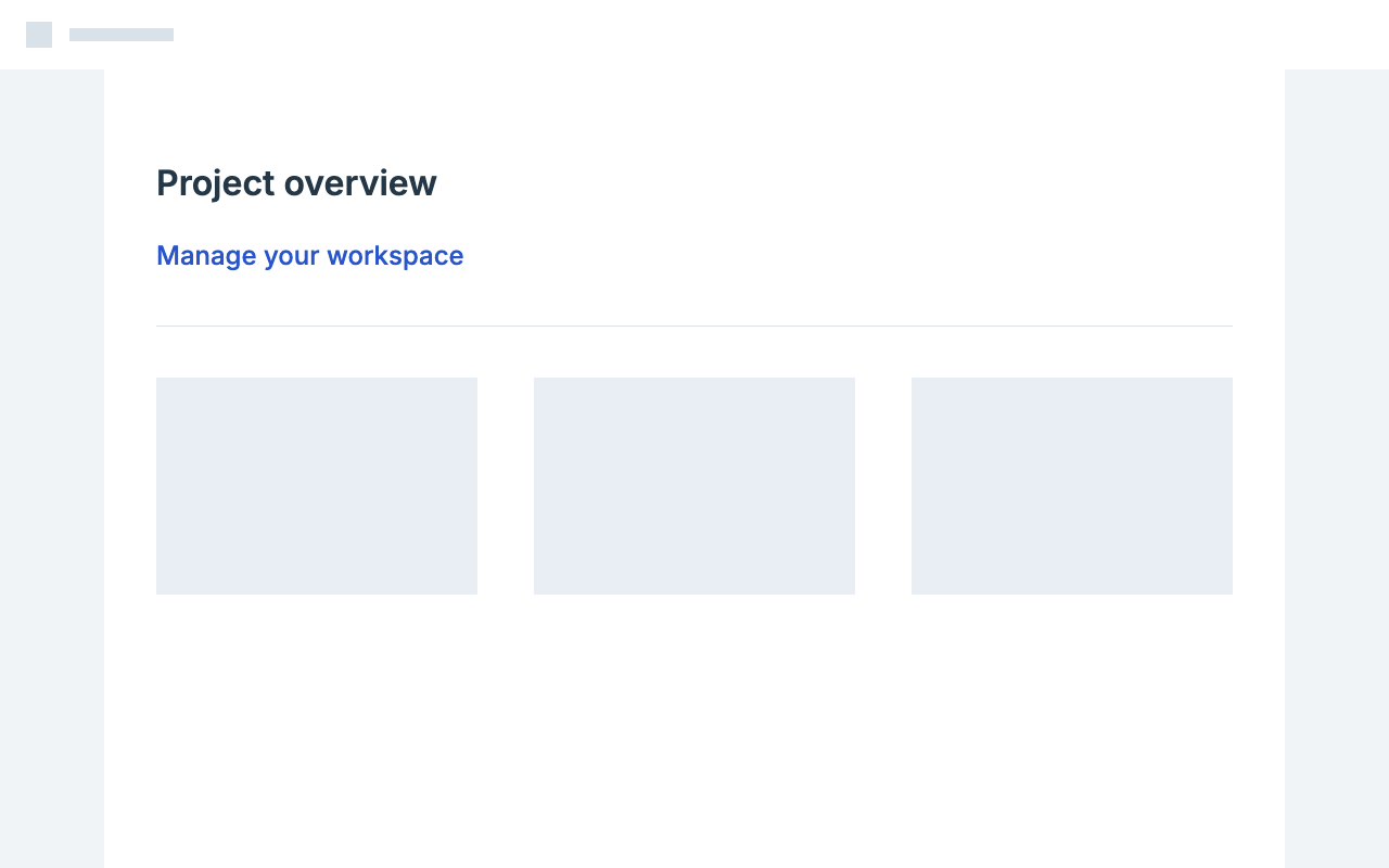 Original English screenshot with Project overview and Manage your workspace